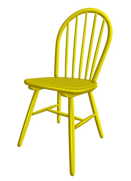 Chaise en plastique isolée - jaune — Photo