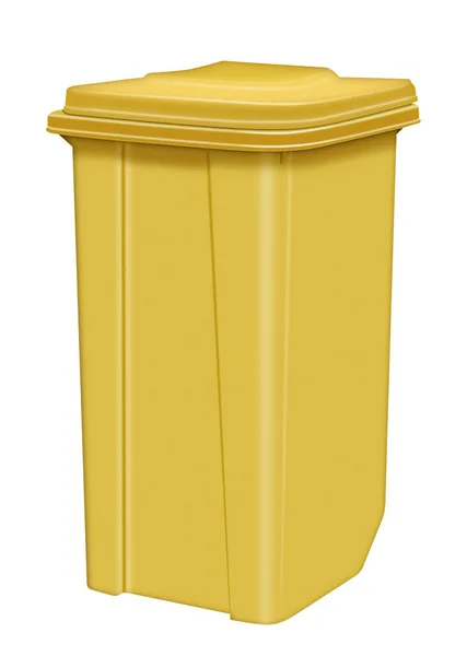 Trash can isolated - yellow — Stock Photo, Image