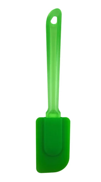 İzole - silikon spatula yeşil — Stok fotoğraf