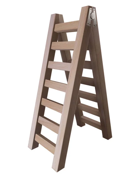 Dřevěný žebřík, samostatný — Stock fotografie