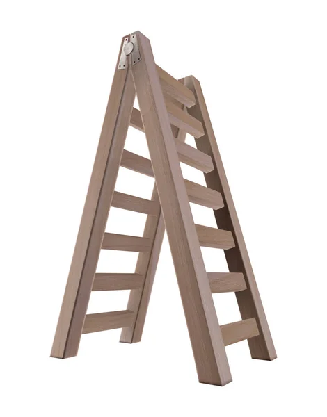 Wooden ladder isolated — Stock Photo, Image