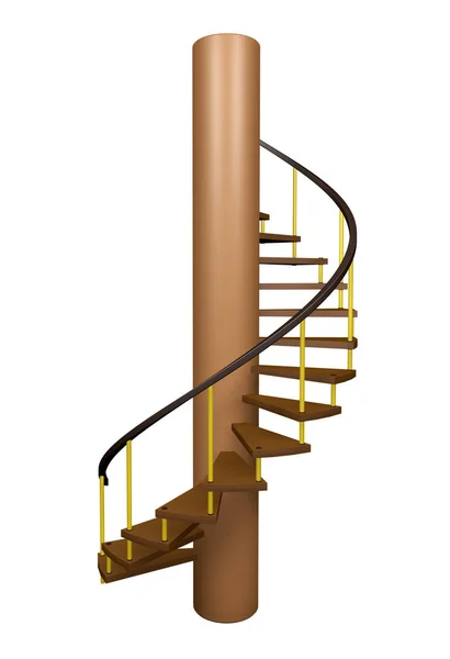 Spiral staircase isolated — Stock Photo, Image