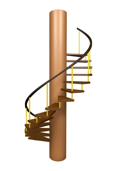 Spiral staircase isolated — Stock Photo, Image