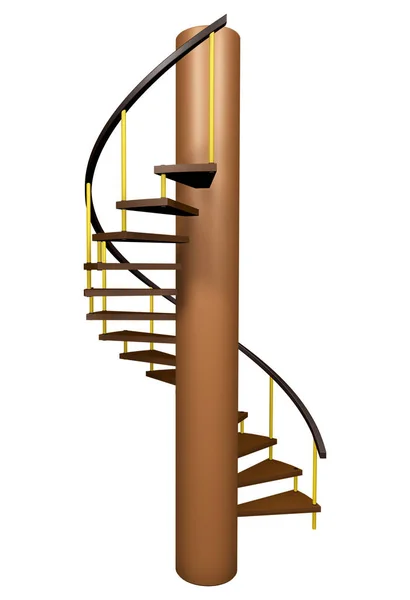 Spiral staircase isolated — Stock Photo, Image