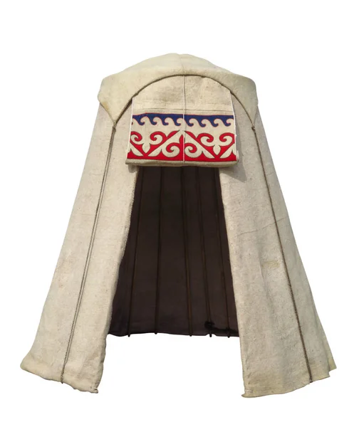 Kazachski mini jurty na białym tle — Zdjęcie stockowe