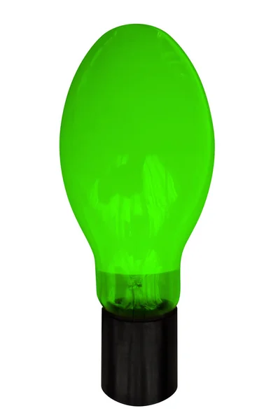 Зеленая электрическая лампочка — стоковое фото