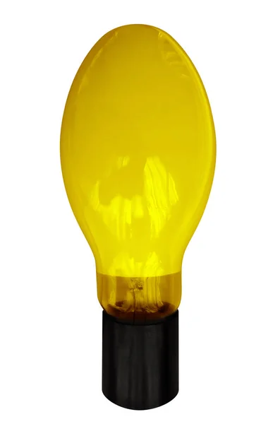 Ampoule électrique jaune isolée — Photo