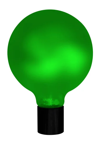 Groene elektrische lamp geïsoleerd — Stockfoto