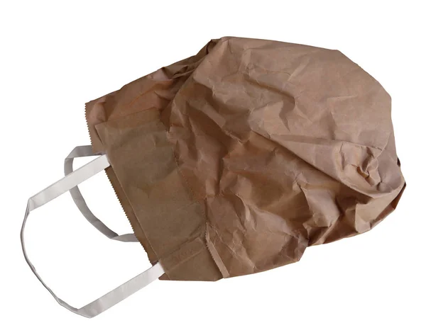 Crumpled paper bag isolated — Stock Photo, Image