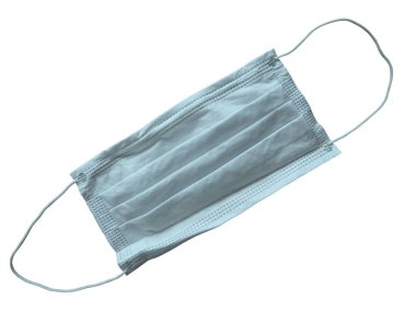 Koruyucu maske, beyaz arka planda izole edilmiş. Kırpma Yolu dahil.