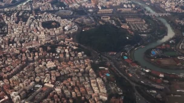 Roma Nın Güzel Manzarası Havadan Uçağın Ünlü Başkentinden Çekiliyor — Stok video