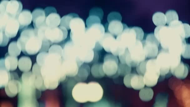 Colorato Sfocato Bokeh Luci Sfondo Toni Freddi Scintille Astratte — Video Stock