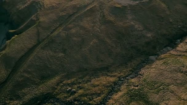 Vue Aérienne Rivière Sauvage Coule Dans Vallée Copter Survolant Les — Video