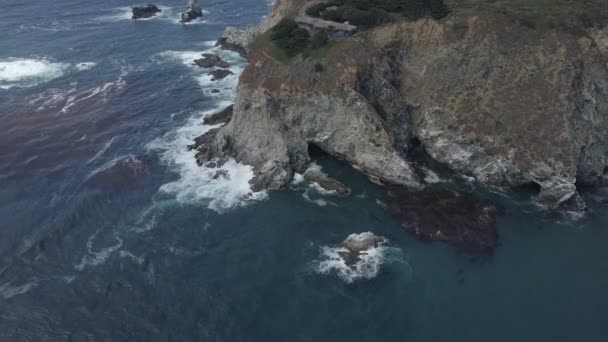Bela Vista Superior Drone Tiro Incrível Azul Escuro Oceano Ondas — Vídeo de Stock