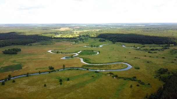 Drone Voando Para Trás Alto Sobre Countrys Ide Aérea Tiro — Vídeo de Stock