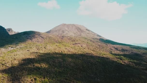 Drone Volant Avant Vers Volcan Vésuve Italie Oiseaux Vue Panoramique — Video