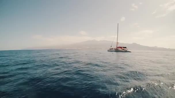 Vue Surface Mer Panorama Beau Paysage Marin Avec Fond Sont — Video