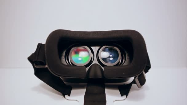 Lunettes Réalité Virtuelle Pour Smartphone Sur Fond Blanc Smartphone Fonctionne — Video