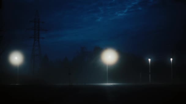 Απίστευτη Θέα Του Πολυσύχναστου Νυχτερινού Αυτοκινητόδρομου Φορτηγά Εκπληκτική Μυστηριώδη Κινηματογραφική — Αρχείο Βίντεο