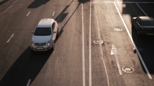 Vista Superior Dos Carros Tráfego Timelapse — Vídeo de Stock