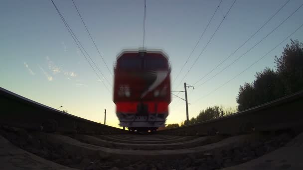 Vue Sur Train Depuis Coucher Soleil — Video