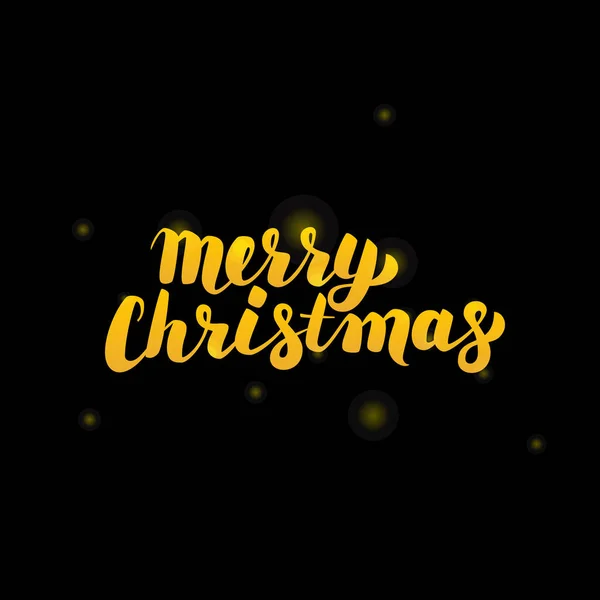 Buon Natale Oro Lettering su nero — Vettoriale Stock