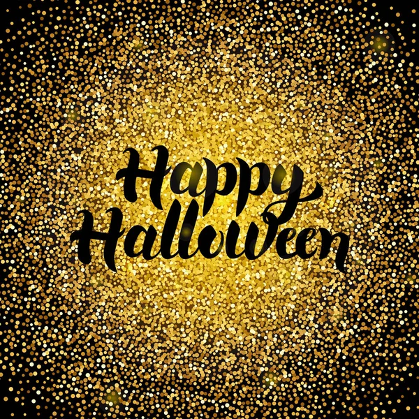 Glückliches Halloween-Gold-Design — Stockvektor