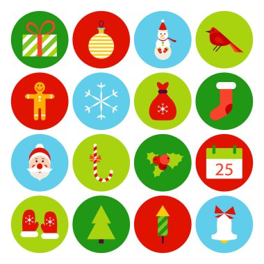 düz Noel simgeler