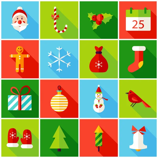 Ícones coloridos de Natal —  Vetores de Stock