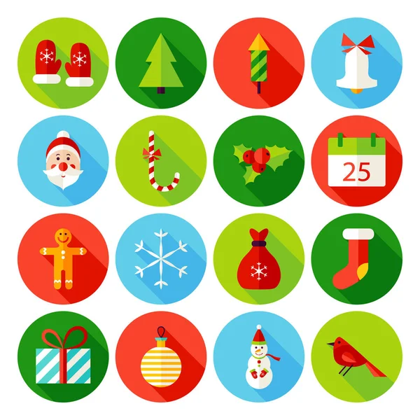 Christmas Flat Icons — Stock Vector