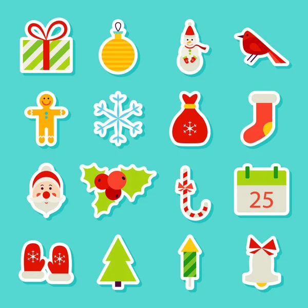 Christmas Holiday Stickers — Stockvector