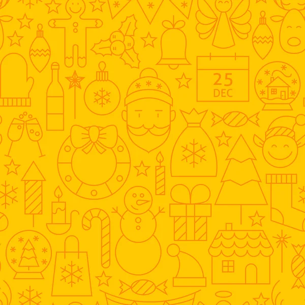 Рождественский жёлтый бесшовный рисунок — стоковый вектор