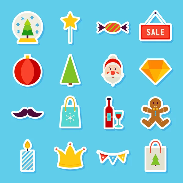 Merry Christmas Stickers — Stock Vector