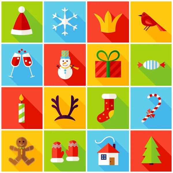Icone colorate di Capodanno — Vettoriale Stock