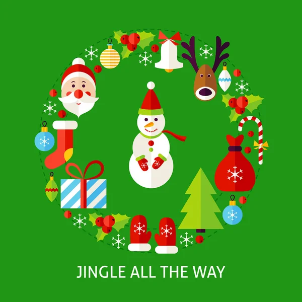 Открытка Jingle All The Way — стоковый вектор