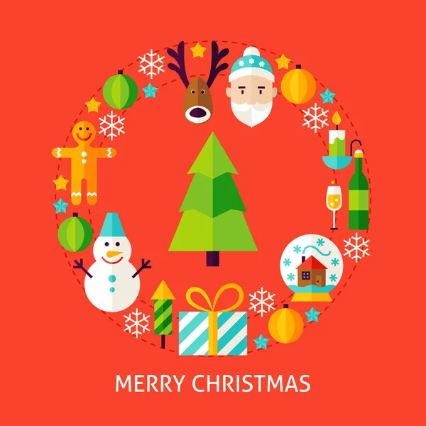 Καλά Χριστούγεννα ευχετήρια κάρτα — Διανυσματικό Αρχείο