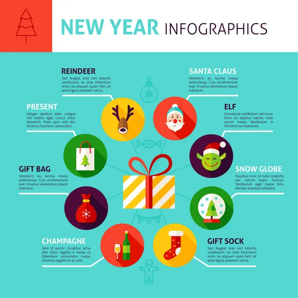 Konsep Tahun Baru Infografis - Stok Vektor