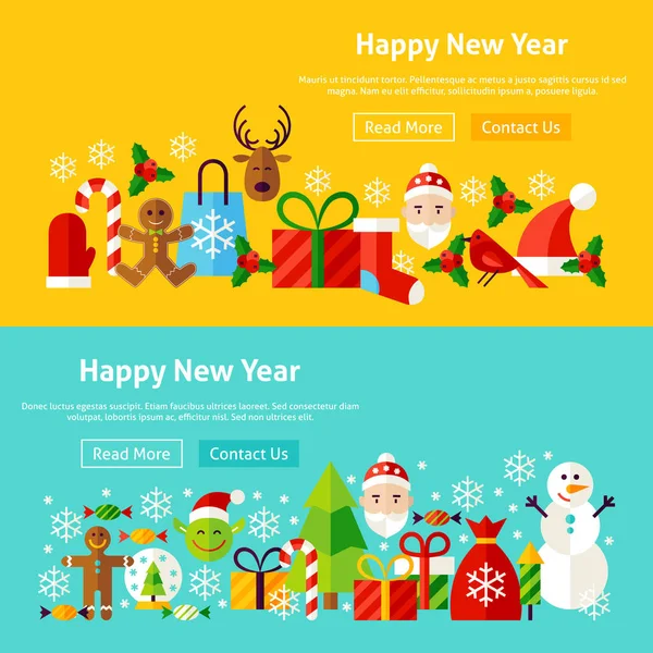 Mutlu yeni yıl Web afiş — Stok Vektör