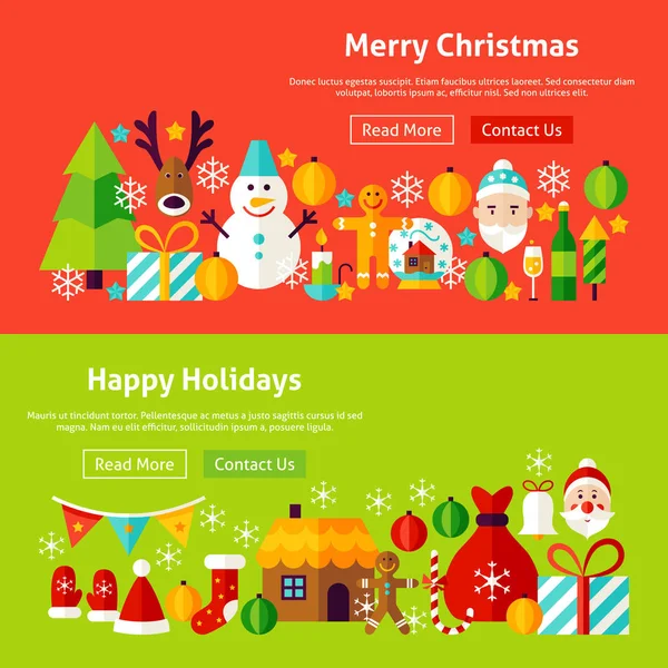 Frohe Weihnachten Website Banner — Stockvektor