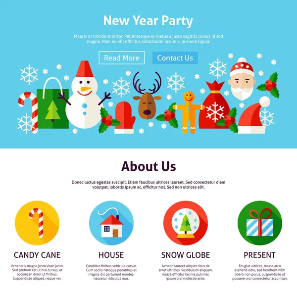 Nyåret Party webbdesign Royaltyfria Stockvektorer