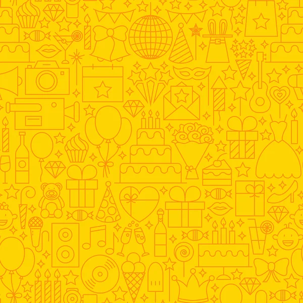 Anniversaire jaune ligne motif tuile — Image vectorielle