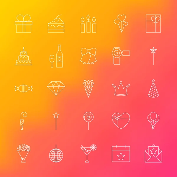 Iconos de línea de tiempo de fiesta — Vector de stock