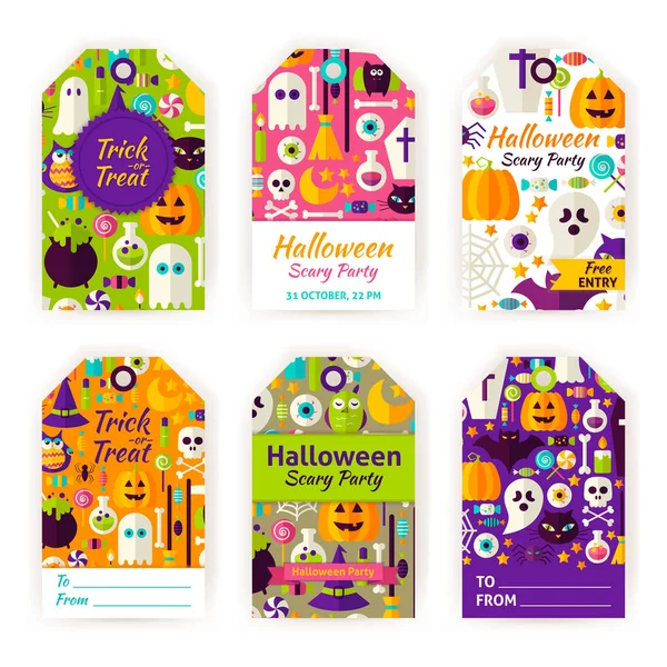 Halloween Gift Tag Labels — Stock Vector