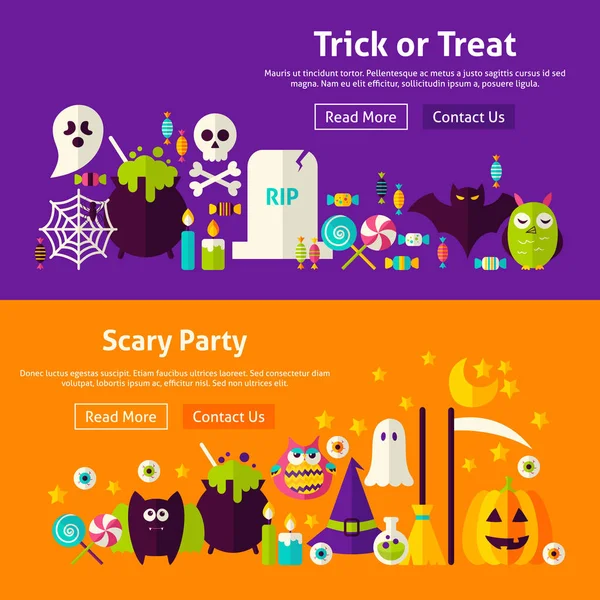 Halloween part webbplats Banners — Stock vektor