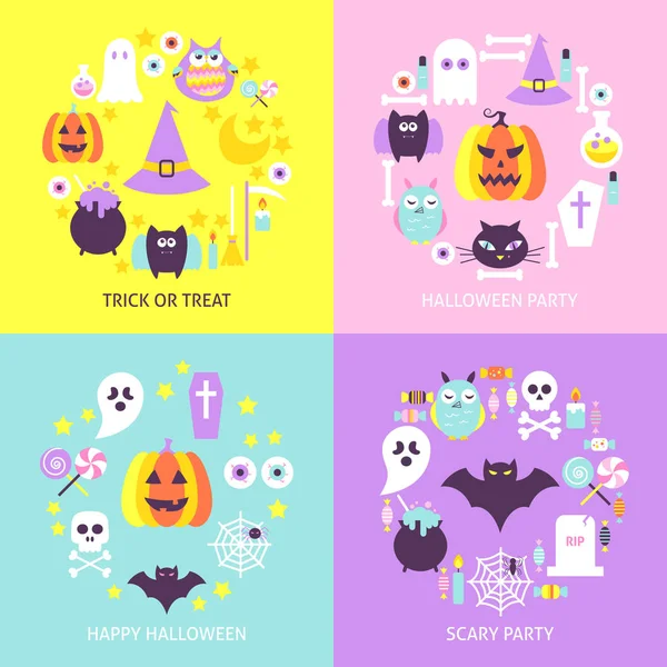 Halloween Trendy concepten instellen — Stockvector