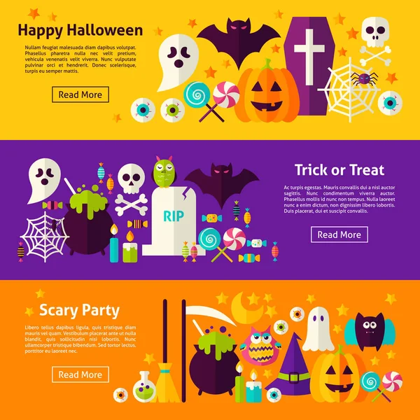 Halloween bannery poziome — Wektor stockowy