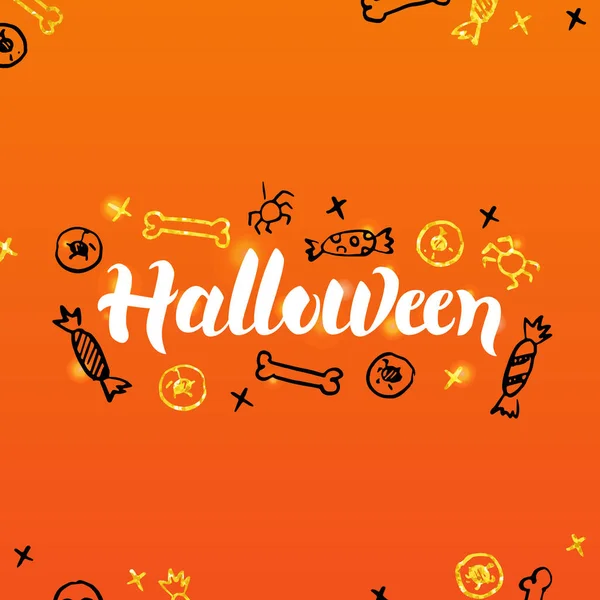 Cartas de Halloween cartão postal —  Vetores de Stock