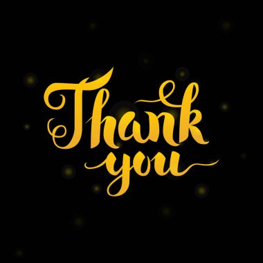Teşekkür ederim altın üzerinde siyah harflerle
