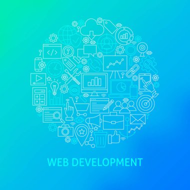 Satır Web geliştirme simgeler daire