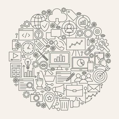 SEO hat simgeler daire